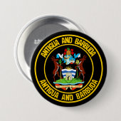 Antigua and Barbuda Round Emblem Button (Vorne & Hinten)