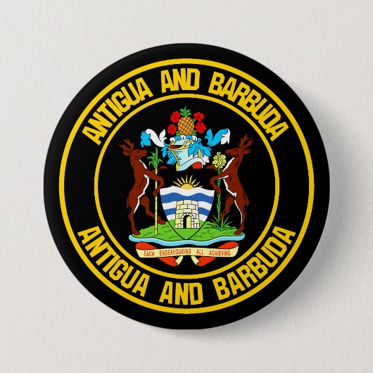 Antigua and Barbuda Round Emblem Button (Vorderseite)