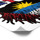 Antigua Antiguan Britische Tree Roots Flag Poster (Ecke)