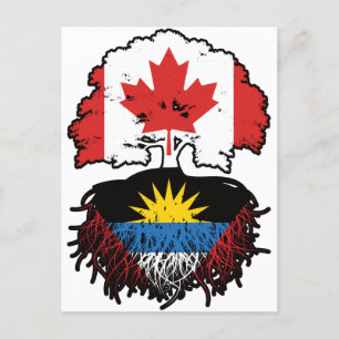 Antigua Antiguan kanadische Treppenflagge Postkarte
