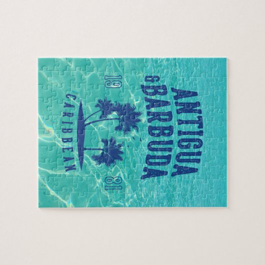 Antigua & Barbuda Caribbean Palm Tree Puzzle (Horizontal)