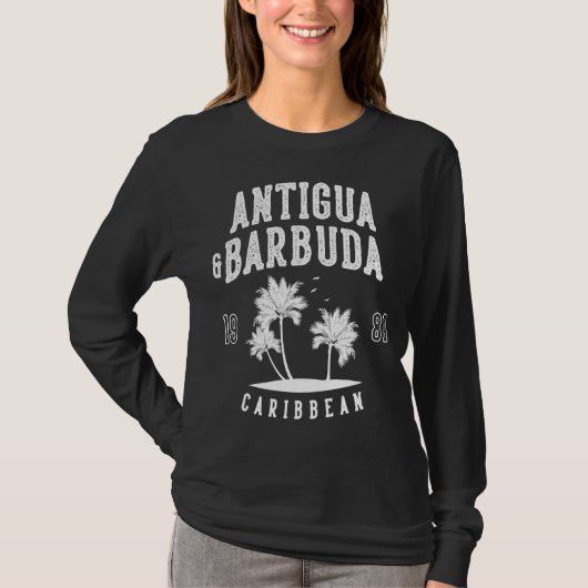Antigua & Barbuda Caribbean Palm Tree T-Shirt (Vorderseite)