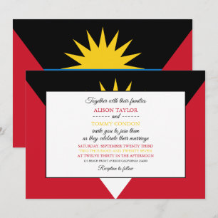 Antigua & Barbuda Flag, antiguanische Barbudan Wed Einladung