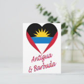 Antigua & Barbuda Flag Herz Postkarte (Stehend Vorderseite)