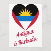 Antigua & Barbuda Flag Herz Postkarte (Vorderseite)