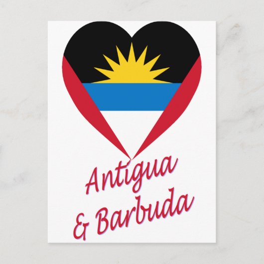 Antigua & Barbuda Flag Herz Postkarte (Vorderseite)