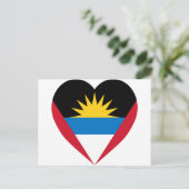 Antigua & Barbuda Flag Herz Postkarte (Stehend Vorderseite)