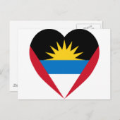 Antigua & Barbuda Flag Herz Postkarte (Vorne/Hinten)