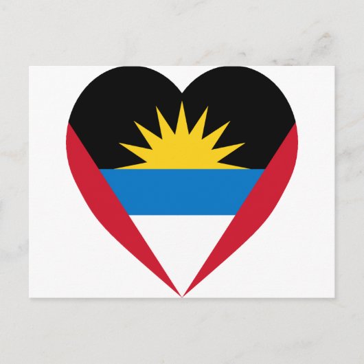 Antigua & Barbuda Flag Herz Postkarte (Vorderseite)