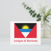Antigua-Barbuda-Flagge mit Namen Postkarte (Stehend Vorderseite)