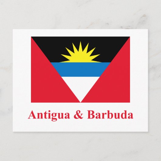 Antigua-Barbuda-Flagge mit Namen Postkarte (Vorderseite)