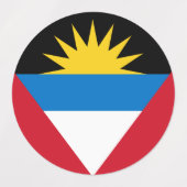 Antigua & Barbuda Flaggen Etiketten (Design 2)