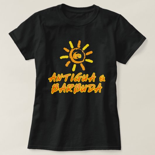 Antigua & Barbuda hellgelb & orange T-Shirt (Design vorne)