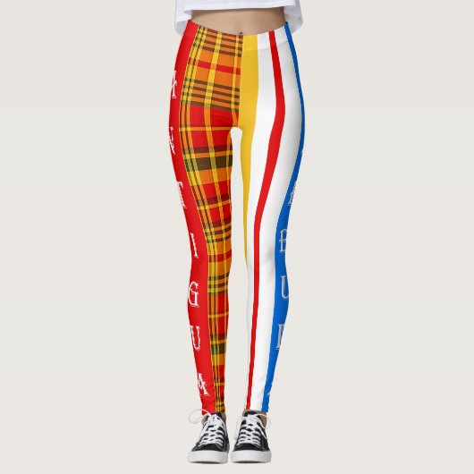 Antigua & Barbuda Klassisch farbenfroh Leggings (Vorderseite)