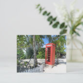 Antigua & Barbuda - Rote Telefonbox Postkarte (Stehend Vorderseite)