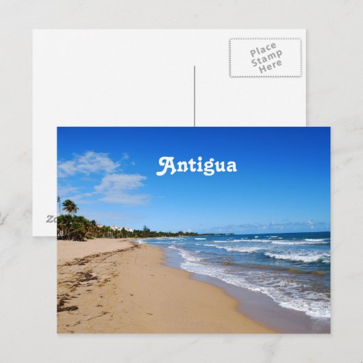 Antigua Beach Postkarte (Vorne/Hinten)
