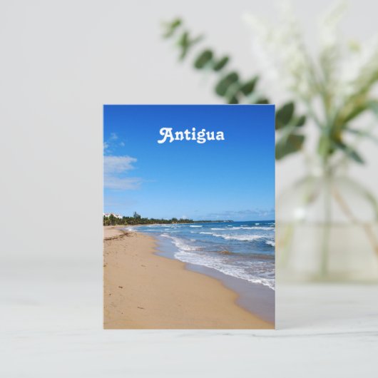 Antigua Beach Postkarte (Stehend Vorderseite)