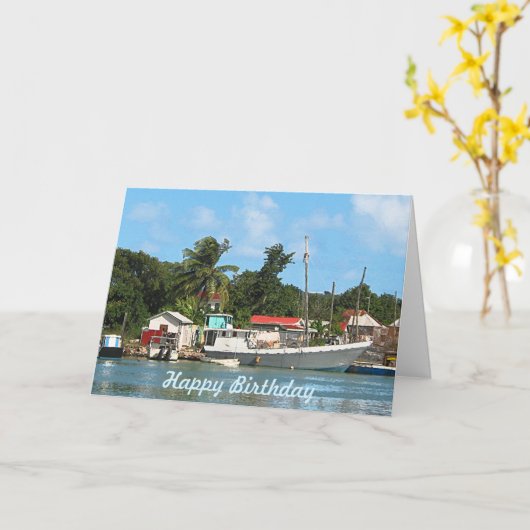 Antigua-Dockingboote Karte (Gelbe Blume)