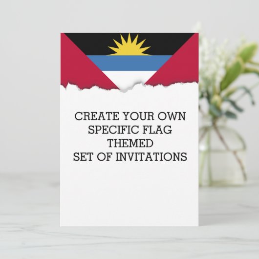 Antigua Flag Einladung (Stehend Vorderseite)