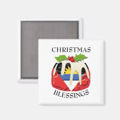 ANTIGUA FLAG Weihnachtspudding Magnet (Vorderseite/Rückseite)