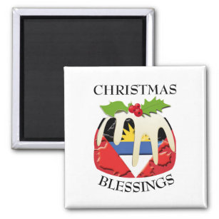 ANTIGUA FLAG Weihnachtspudding Magnet