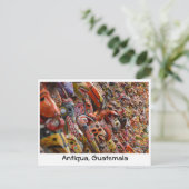 Antigua, Guatemala Maya Holzmasken Postkarte (Stehend Vorderseite)