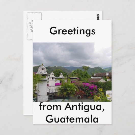 Antigua, Guatemala Postkarte (Vorne/Hinten)