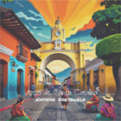 Antigua Guatemala Reisen Vintag Retro Aufkleber (Vorderseite)