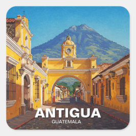 Antigua Guatemala Travel Quadratischer Aufkleber