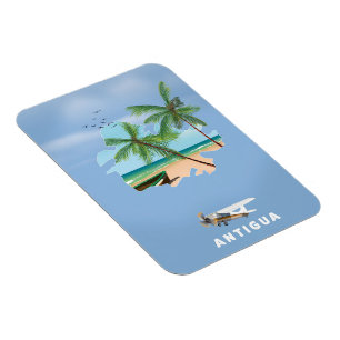 Antigua illustrierte Reisekarte Poster Magnet