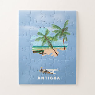 Antigua illustrierte Reisekarte Poster Puzzle