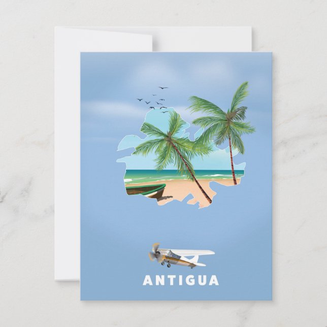 Antigua Illustriertes Reiseplakat (Vorderseite)