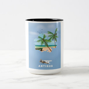 Antigua Illustriertes Reiseplakat Zweifarbige Tasse