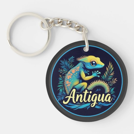 Antigua Island Caribbean Gecko Schlüsselanhänger (Vorderseite)