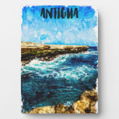 Antigua Karibik Insel Tropische Wasserfarbe Fotoplatte (Vorderseite)