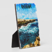 Antigua Karibik Insel Tropische Wasserfarbe Fotoplatte (Seite)