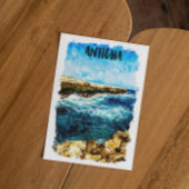 Antigua Karibik Insel Tropische Wasserfarbe Postkarte