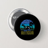 Antigua karibische Strandferien-Souvenir Button (Vorne & Hinten)