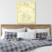 Antigua Lithographed Map Leinwanddruck (Insitu (Schlafzimmer))