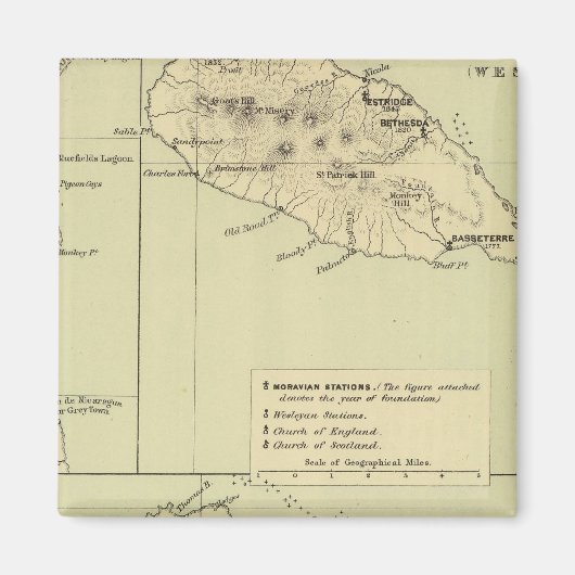 Antigua Lithographed Map Magnet (Vorne)