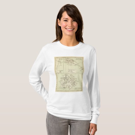 Antigua lithographierte Karte T-Shirt (Vorne ganz)