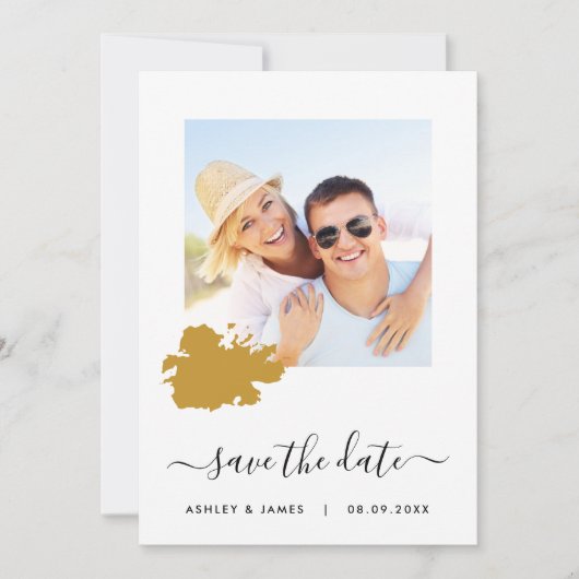 Antigua Map Foto Wedding Save the Date Card (Vorderseite)