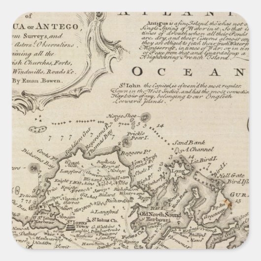 Antigua oder Antego Quadratischer Aufkleber (Vorderseite)
