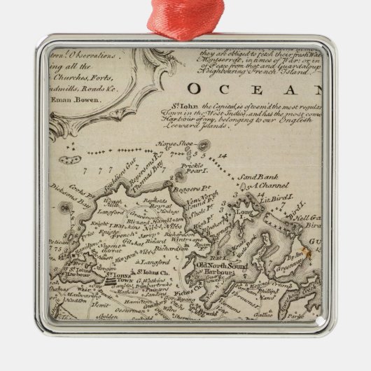 Antigua oder Antego Silbernes Ornament (Vorne)