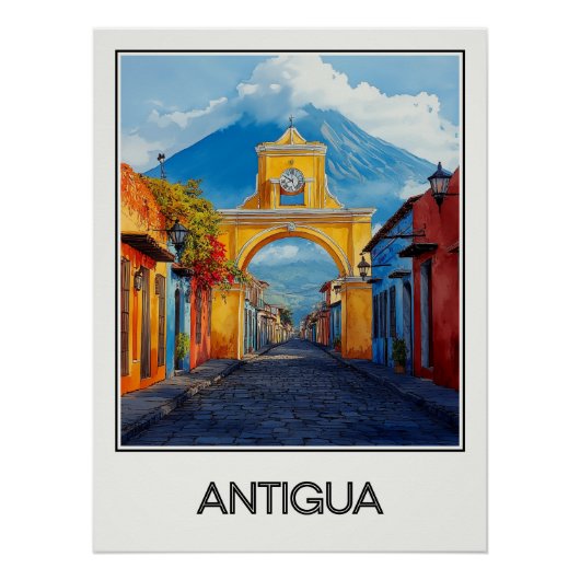 Antigua-Poster, kolonialer Reiz Poster (Vorderseite)