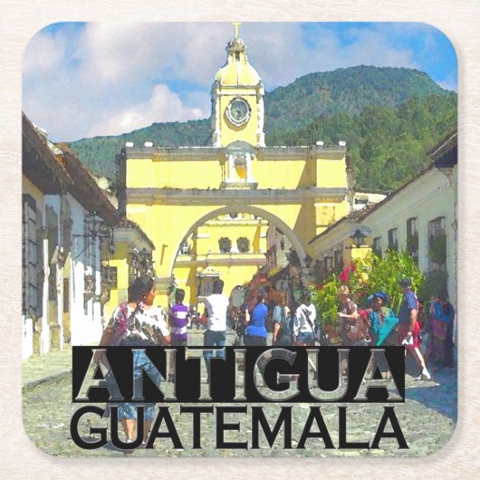 Antigua Rechteckiger Pappuntersetzer (Vorderseite)