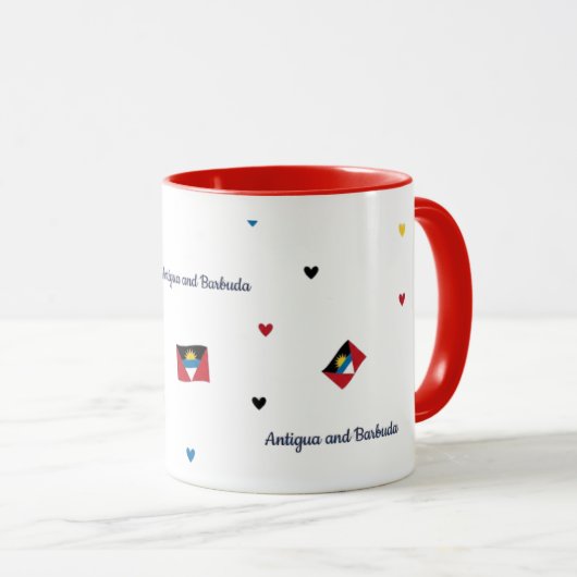 Antigua Roots Pattern Tasse | Karibische Flagge (VorderseiteRechts)