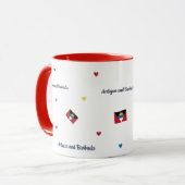 Antigua Roots Pattern Tasse | Karibische Flagge (Vorderseite Links)