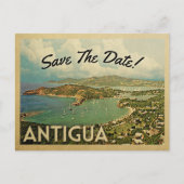 Antigua Save the Date Vintage Postkarten (Vorderseite)
