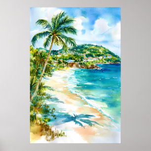 Antigua und Barbuda Aquarellposter Aquarell 2 Poster